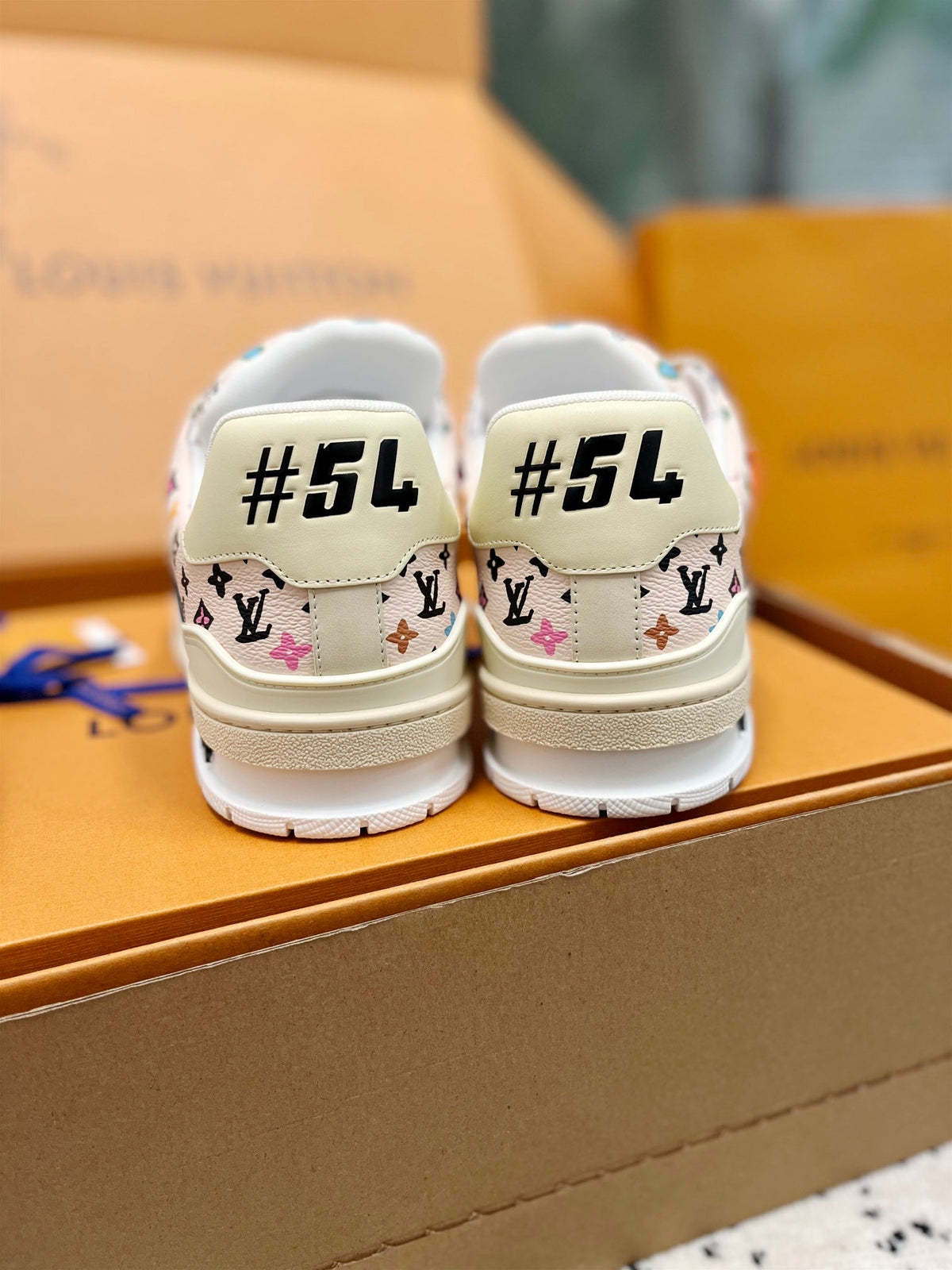 LV Trainer Sneaker Beige Monogram Cowhide