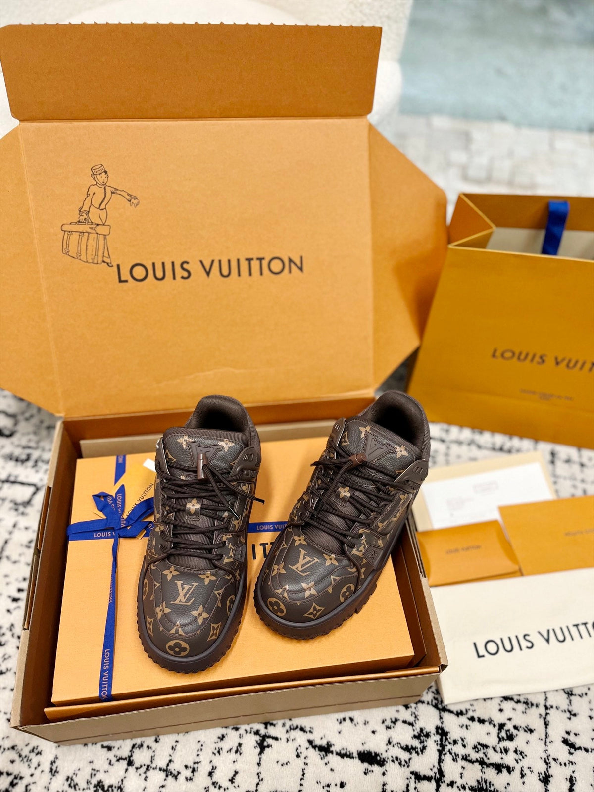 LV Trainer Maxi Sneaker Dark Brown Monogram Cowhhide