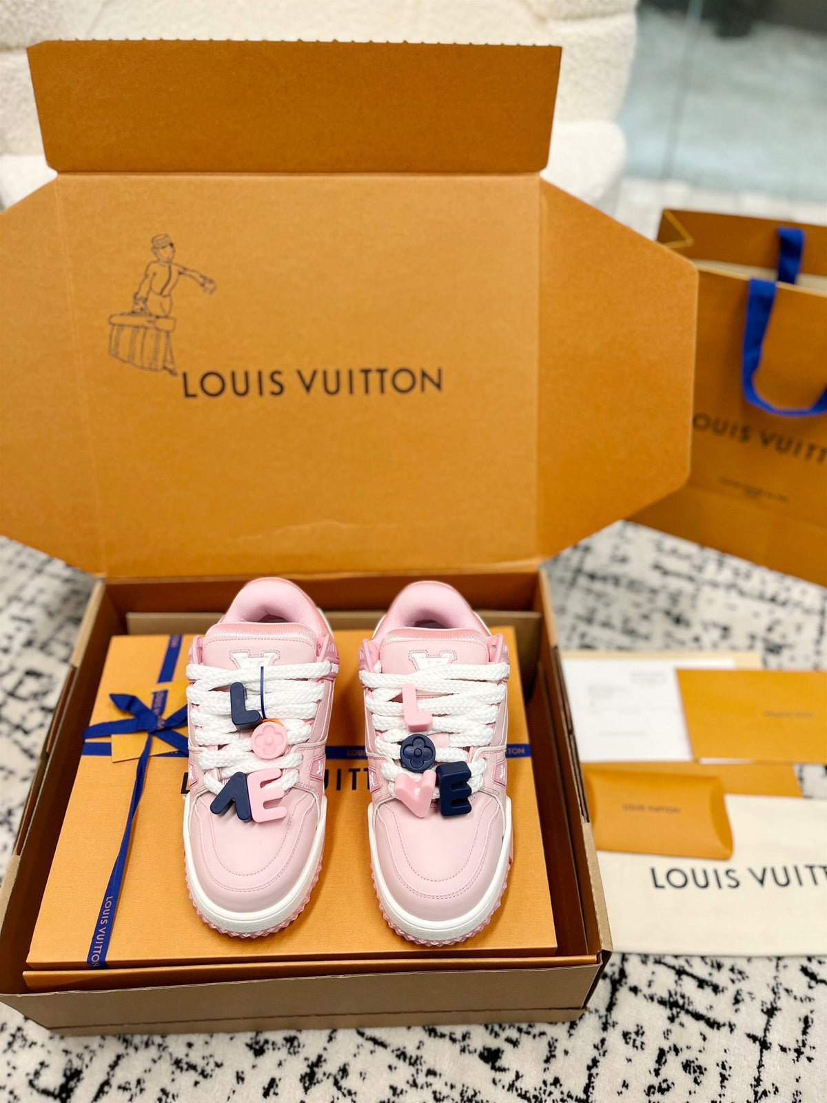 LV Trainer Maxi Sneaker Pink Pastel Cowhhide