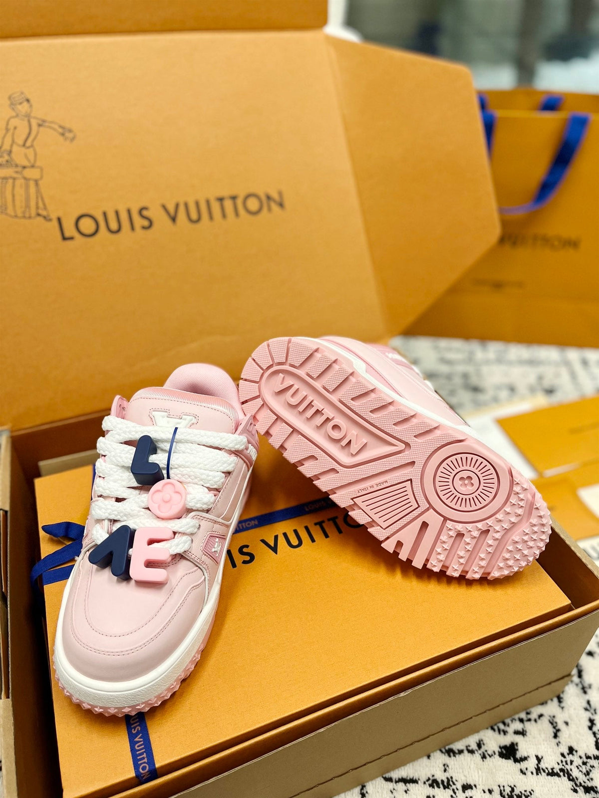 LV Trainer Maxi Sneaker Pink Pastel Cowhhide