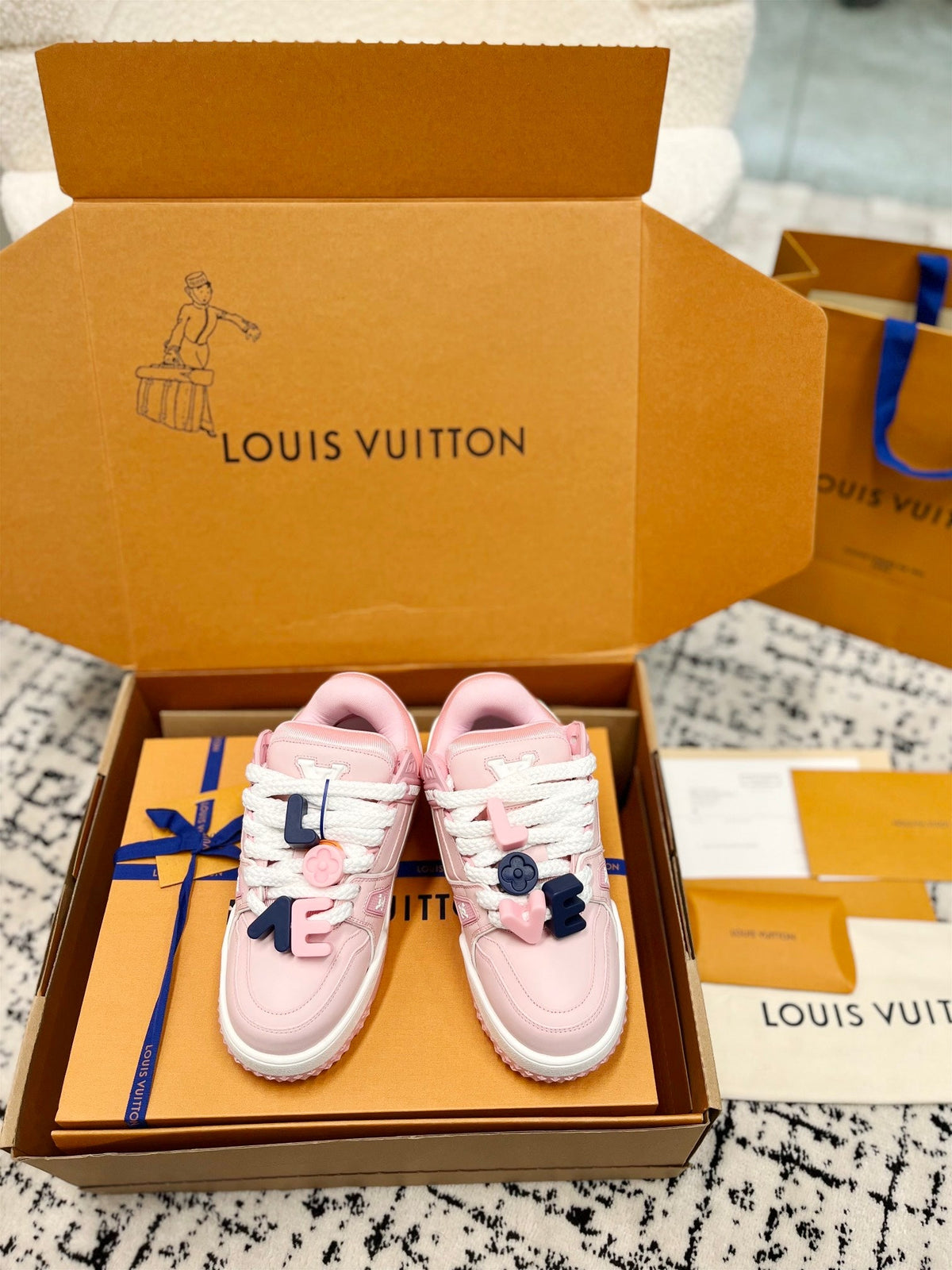 LV Trainer Maxi Sneaker Pink Pastel Cowhhide