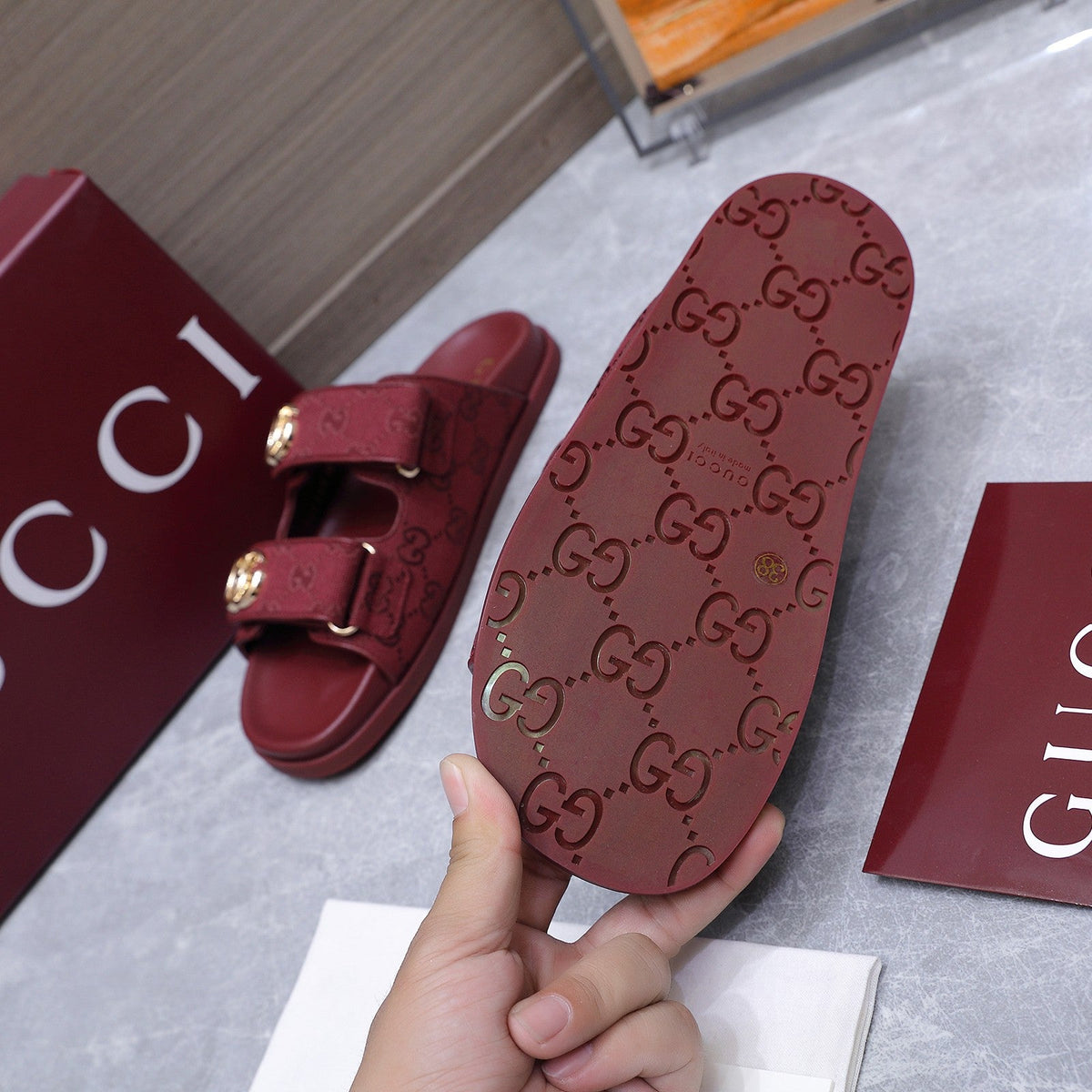 Gucci 2026  Colorway GG Monogram Canvas Slipper 758695