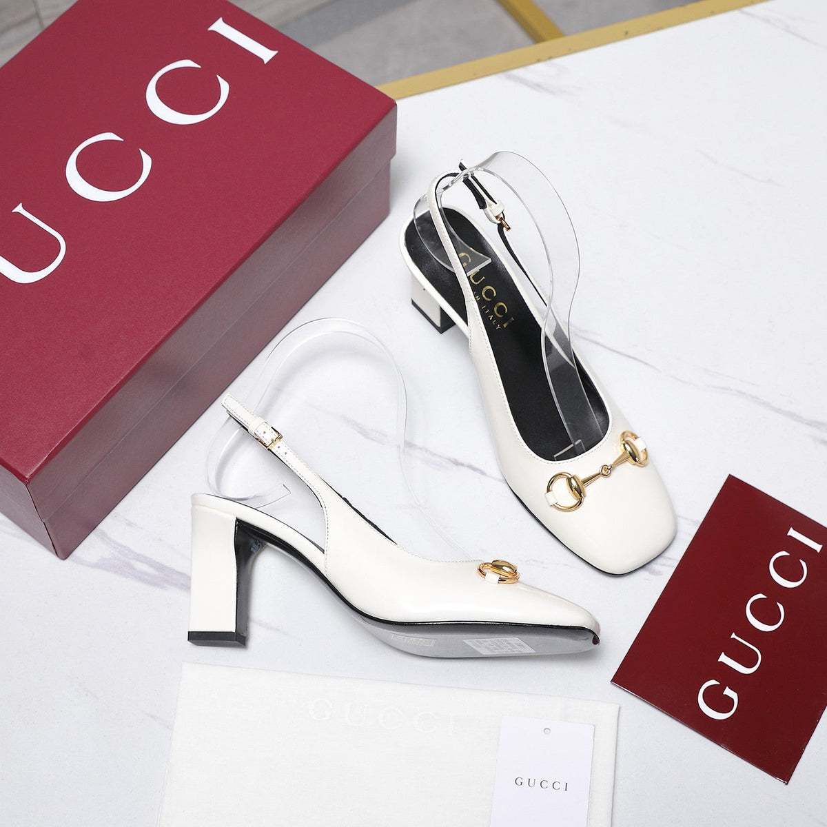 Gucci 2026 Slingback Pumps 75mm Cowhide Leather 758477
