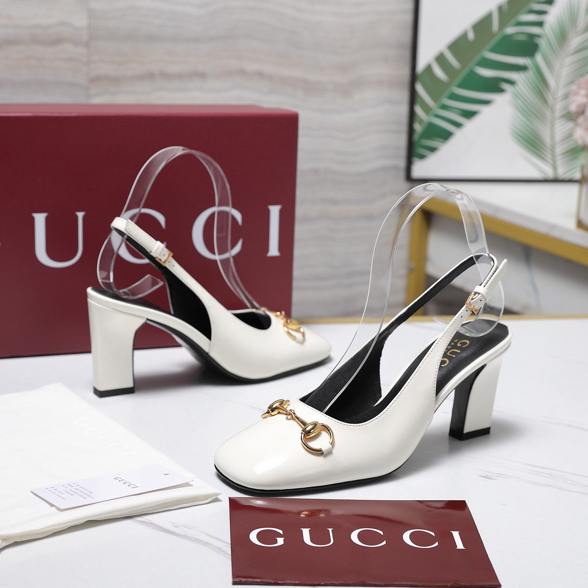 Gucci 2026 Slingback Pumps 75mm Cowhide Leather 758477