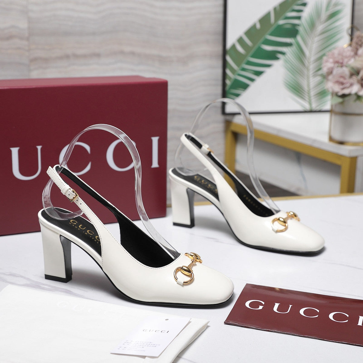 Gucci 2026 Slingback Pumps 75mm Cowhide Leather 758477