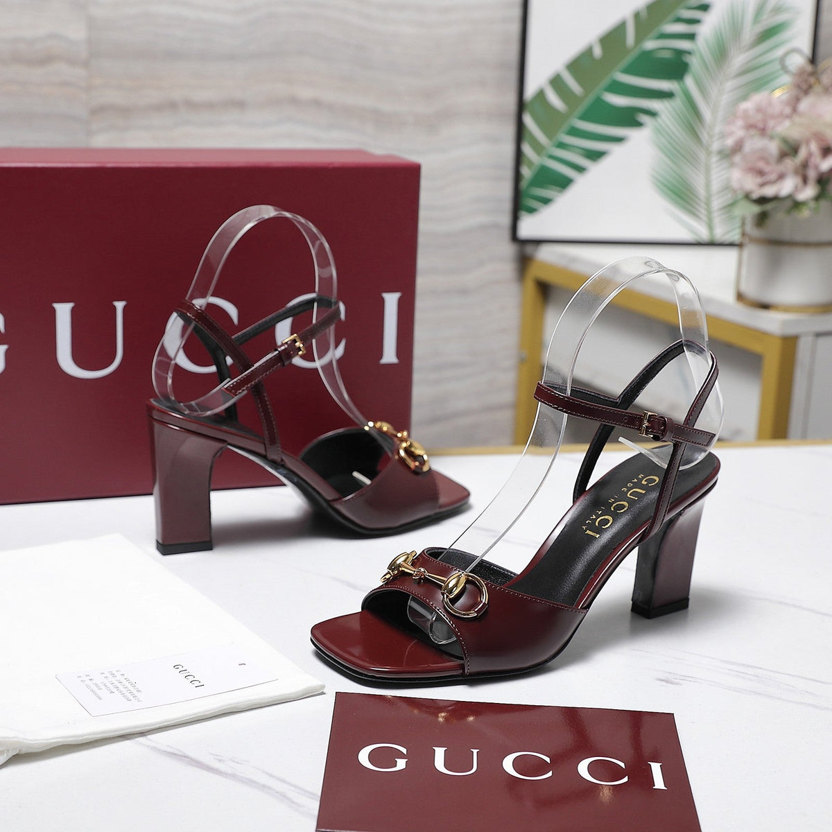Gucci 2026 GG Lady Horsebit High-Heeled Sandals 75mm Leather 758550