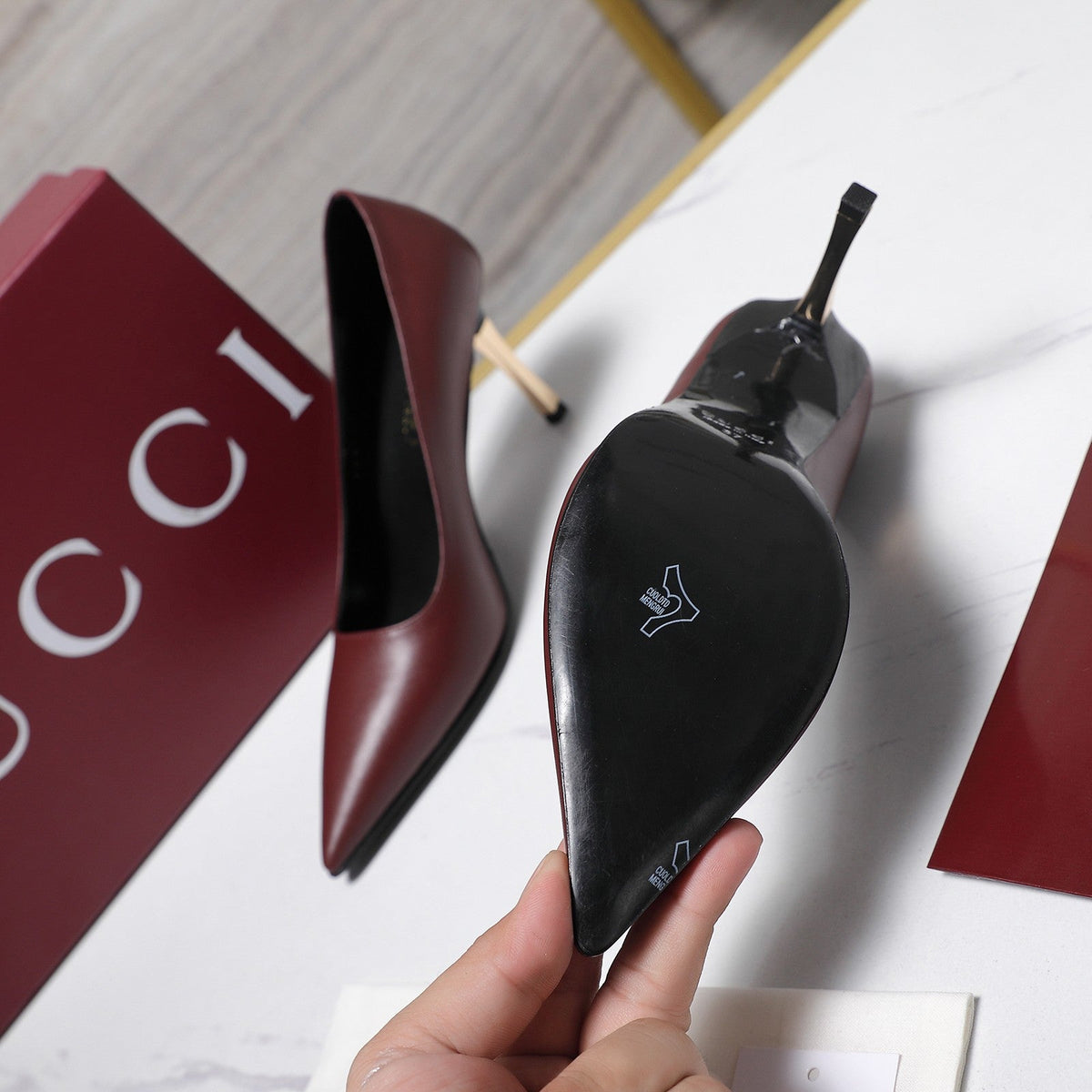 Gucci 2026 GG Bombshell Pumps 85mm Leather 758555