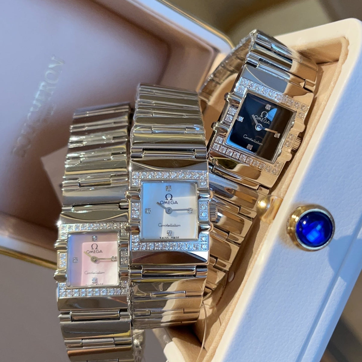 Omega Constellation 22mm Silver Diamond