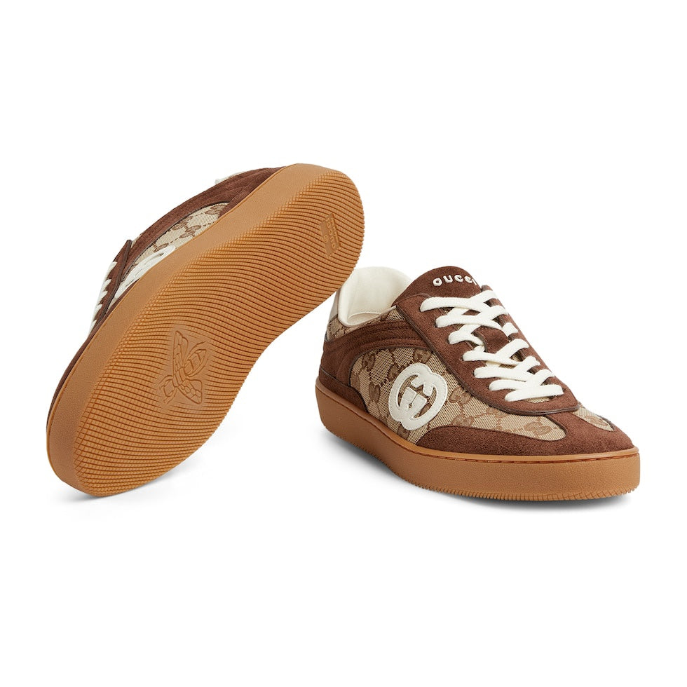 GG Men's G75 Sneaker Dark Brown Canvas Suede 523583