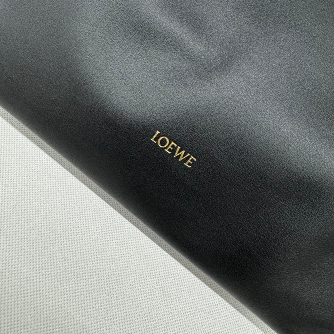 Loew Medium Flamenco Clutch 30cm Black Lambskin