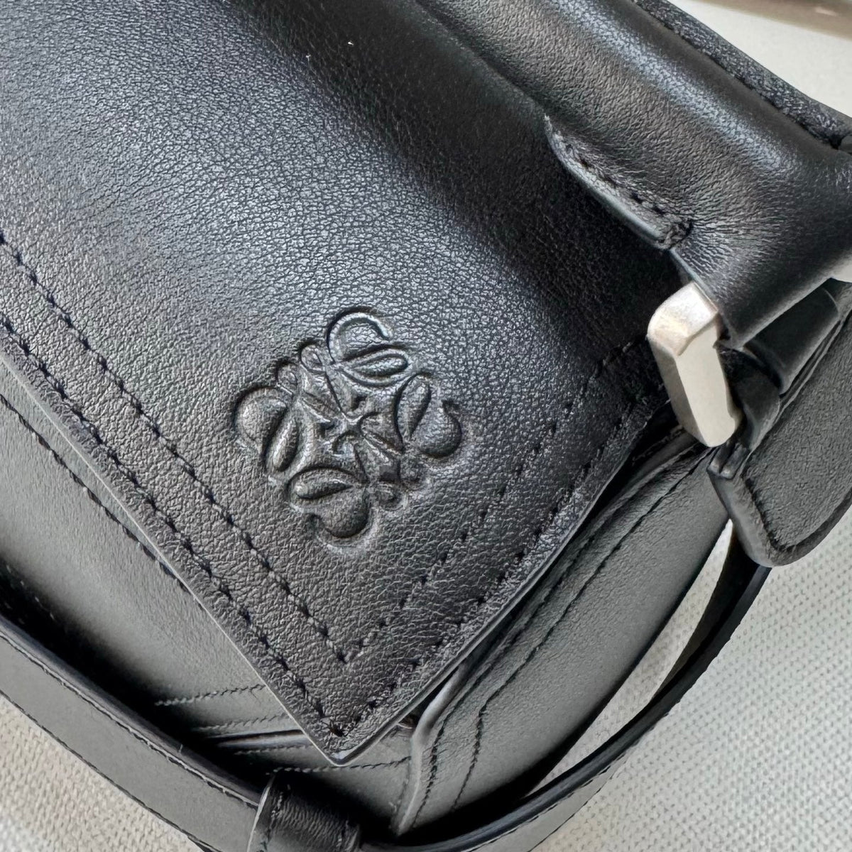 Loewe 2025 Puzzle Biker Bag Black Cowhide 274653