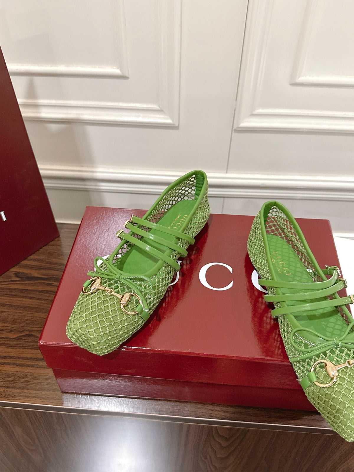 GC 25 Horsebit Ballet Flat Green Mesh