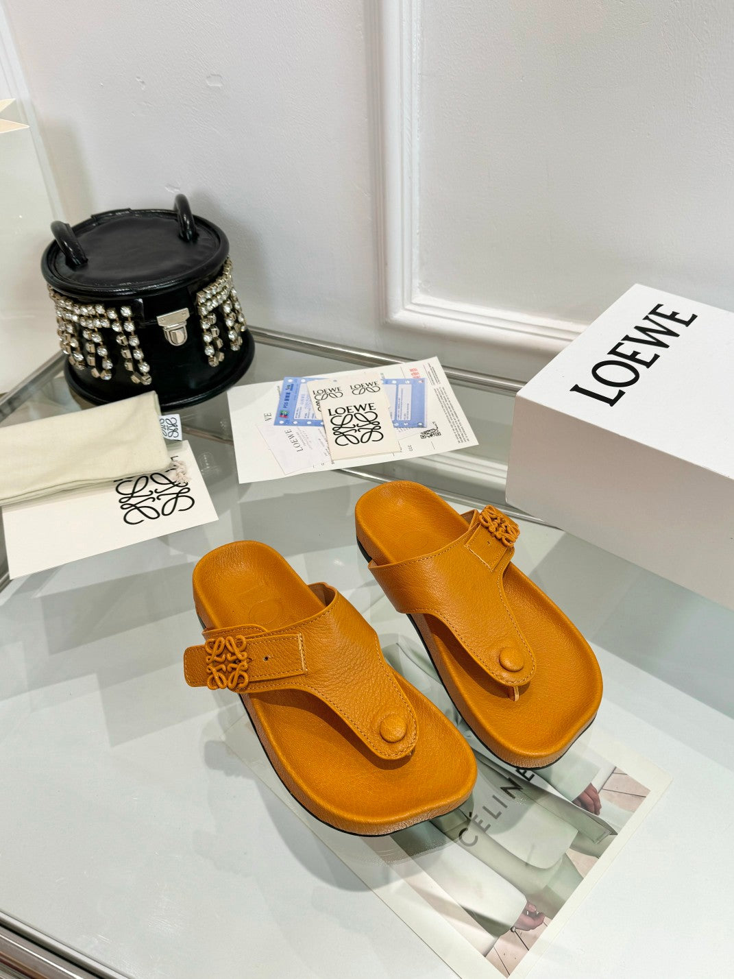 Loewe Ease Thong Muticolor Sheepskin