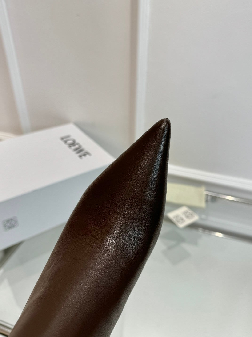 Loewe Anagram heel boot brown calfskin