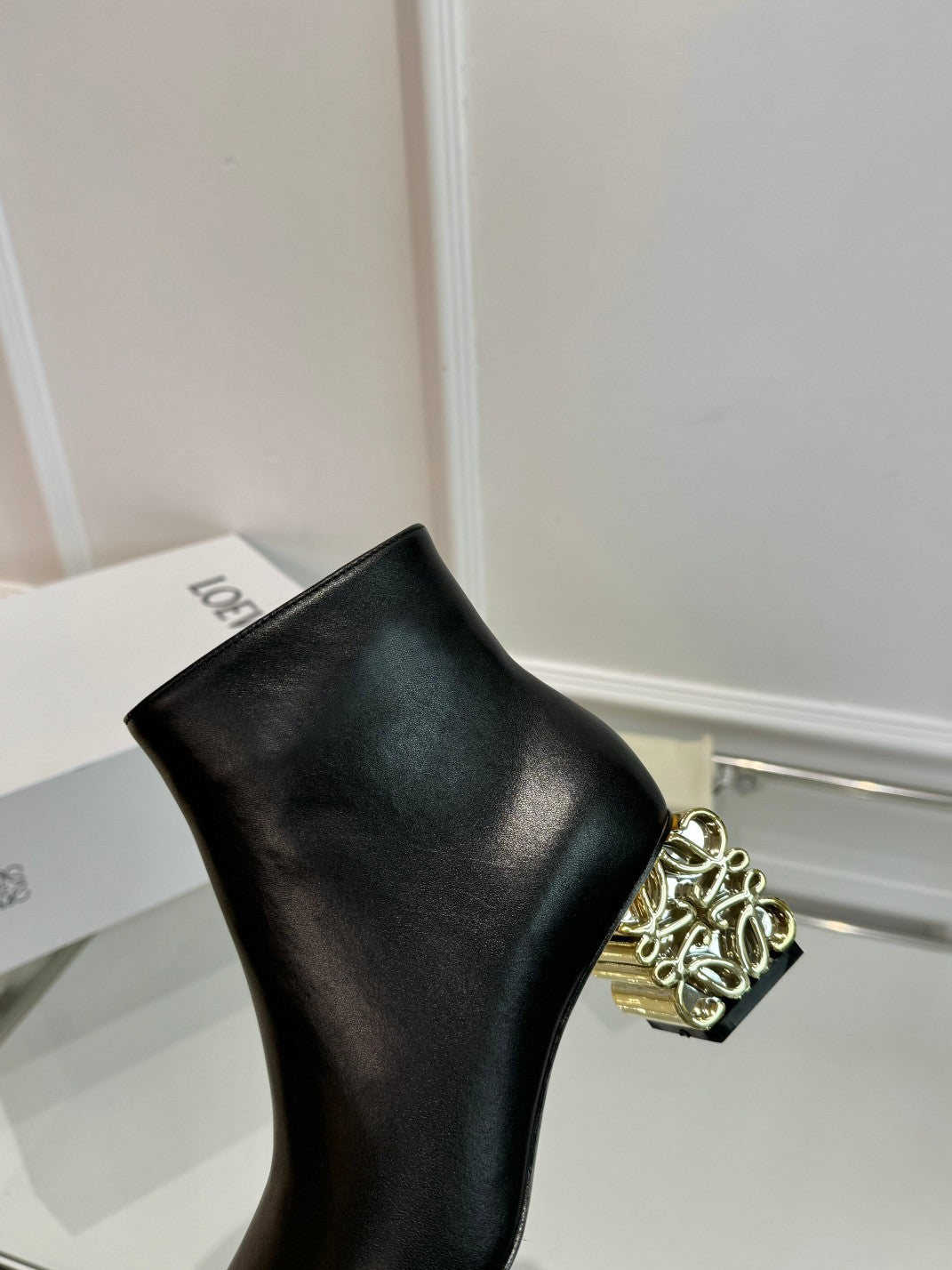 Loewe Anagram heel boot black calfskin