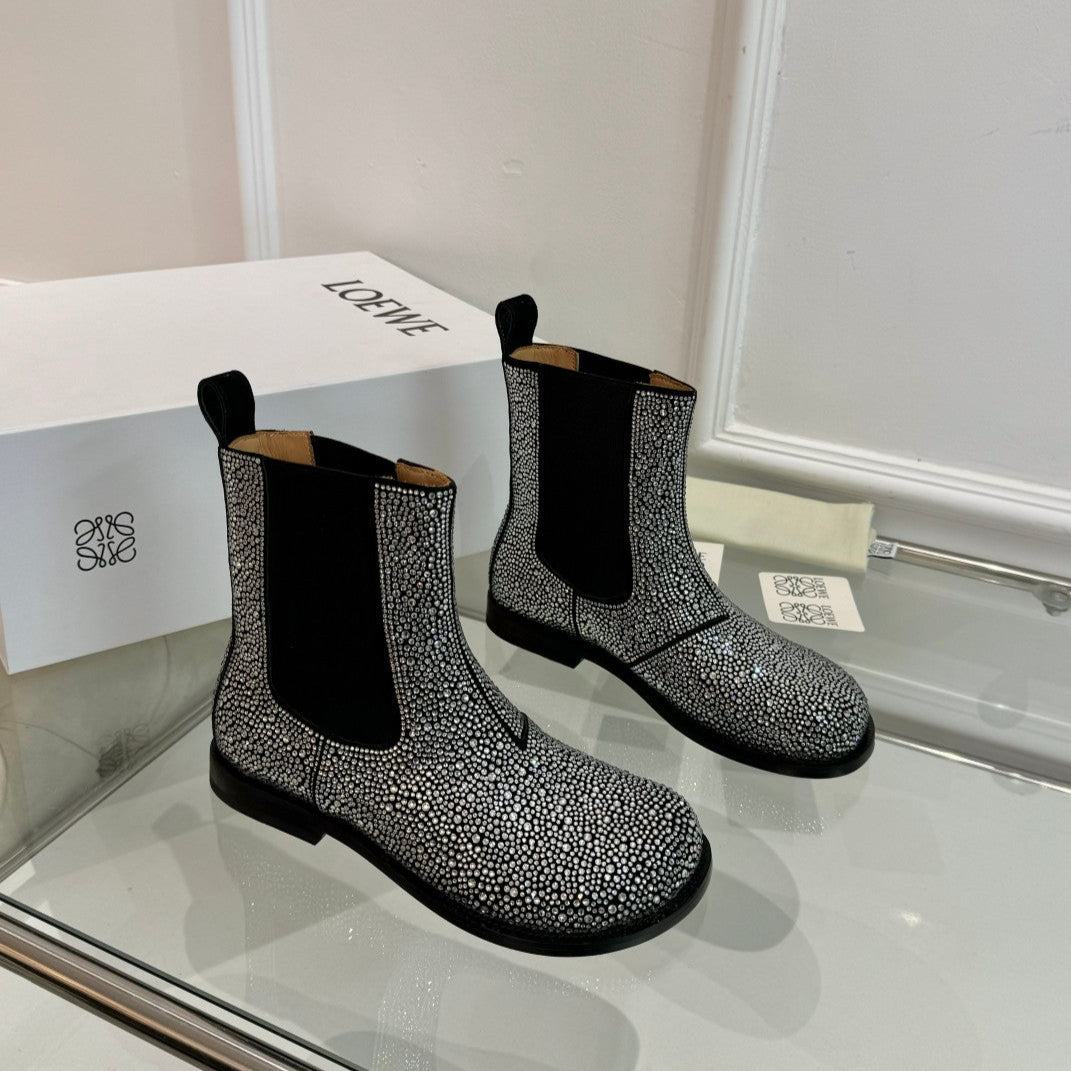 Loewe Chelsea boots diamond black cowhide