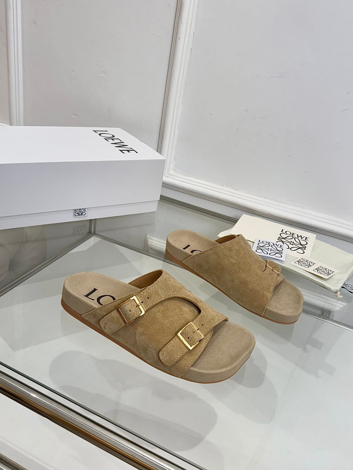 Loewe x Birkenstock Slide Beige Suede