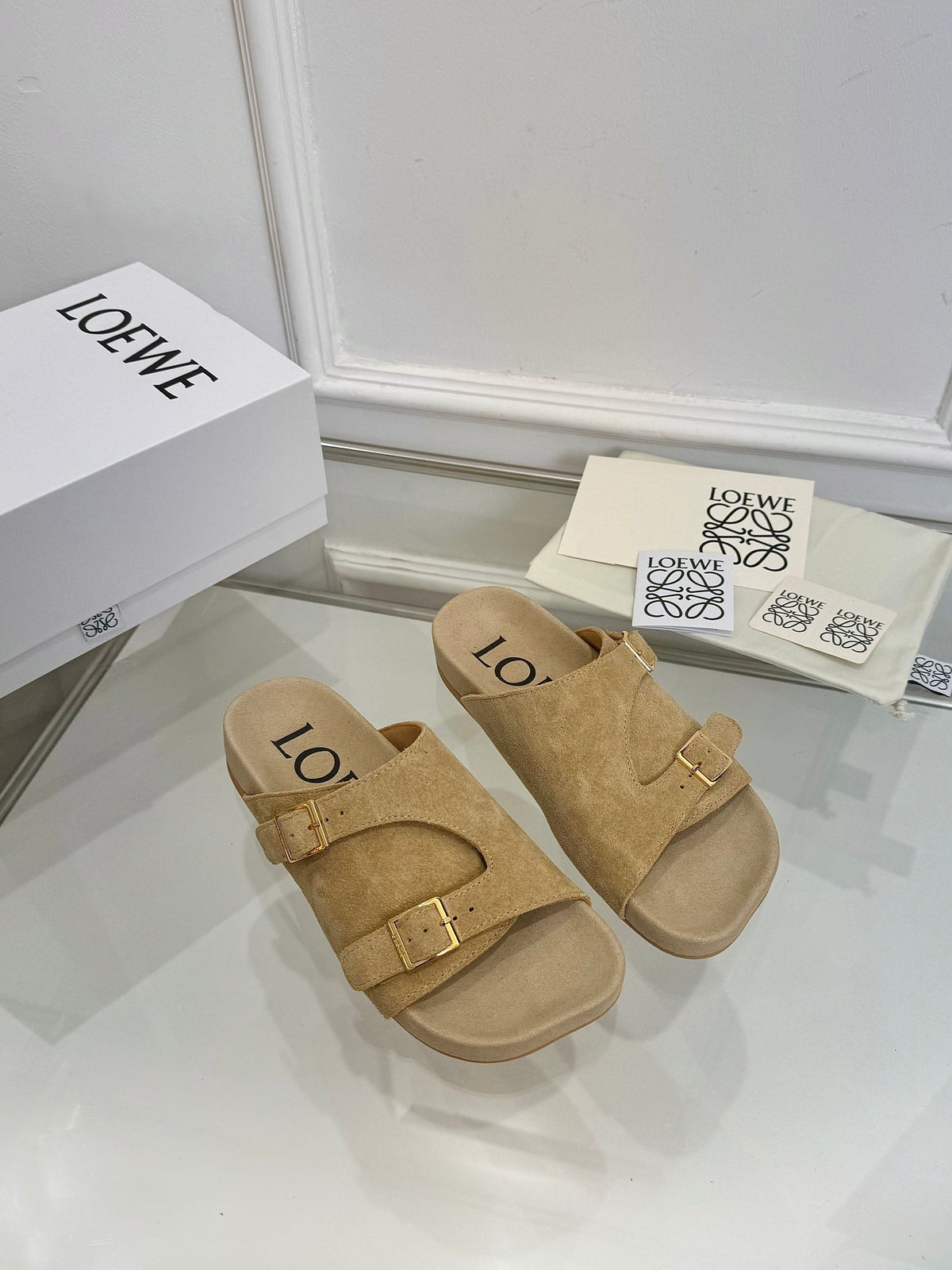 Loewe x Birkenstock Slide Beige Suede