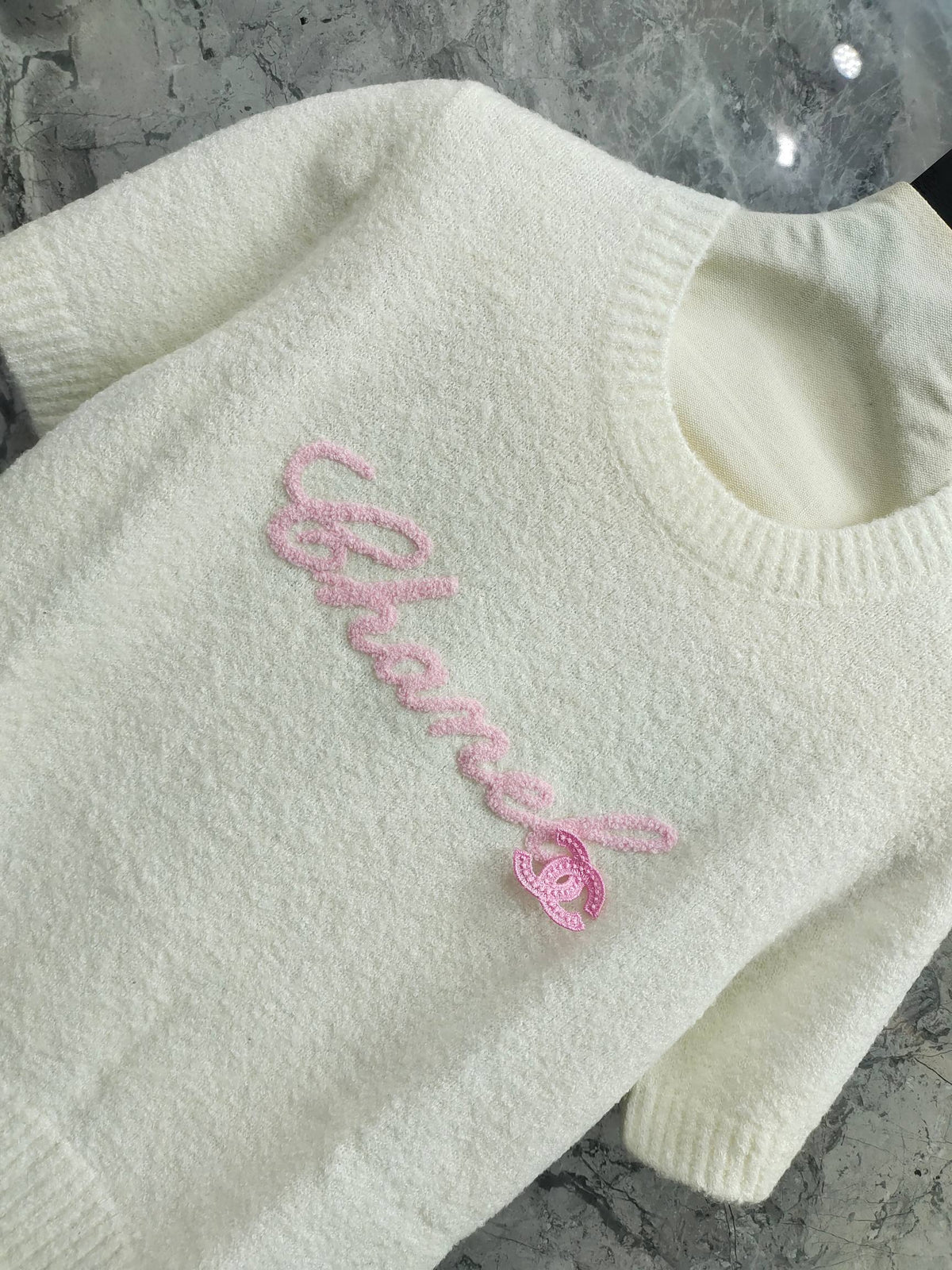 Chanel 2026 Short-Sleeve Shirt Cream Pink Wool
