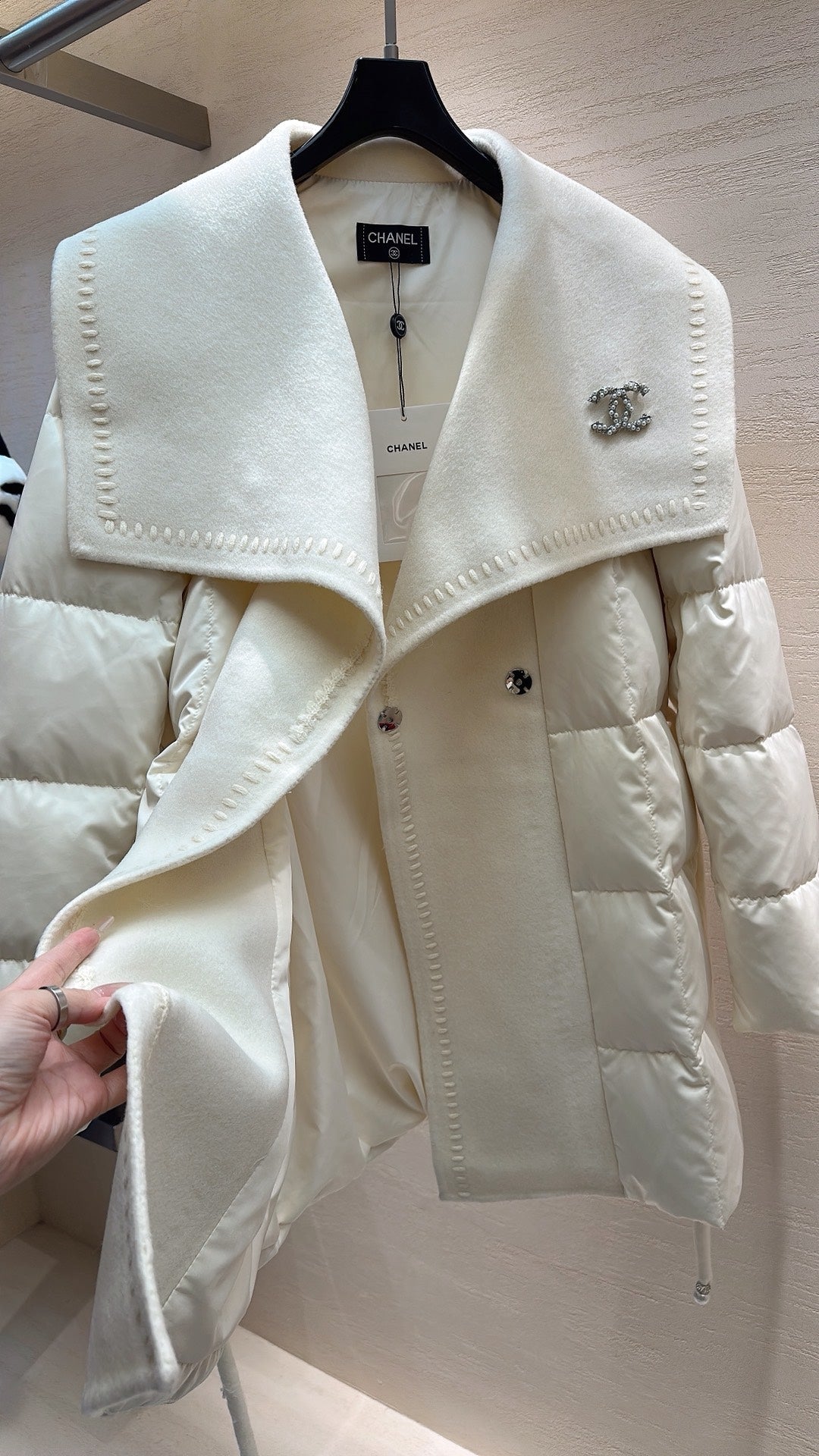 Chanel 2025 Down Jacket Cream Polyester