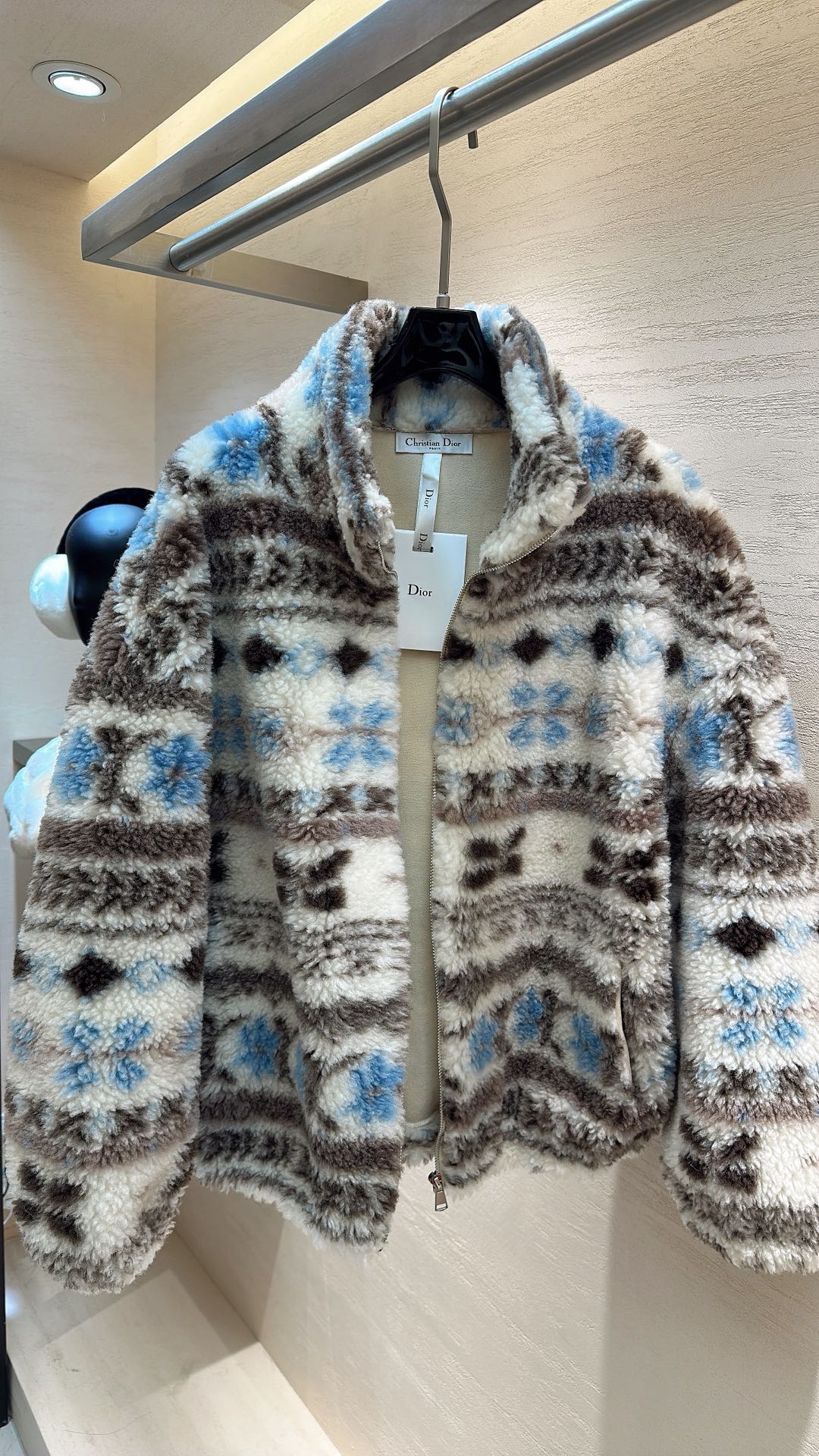 Dior 2025 Coat White mix Colors Wool