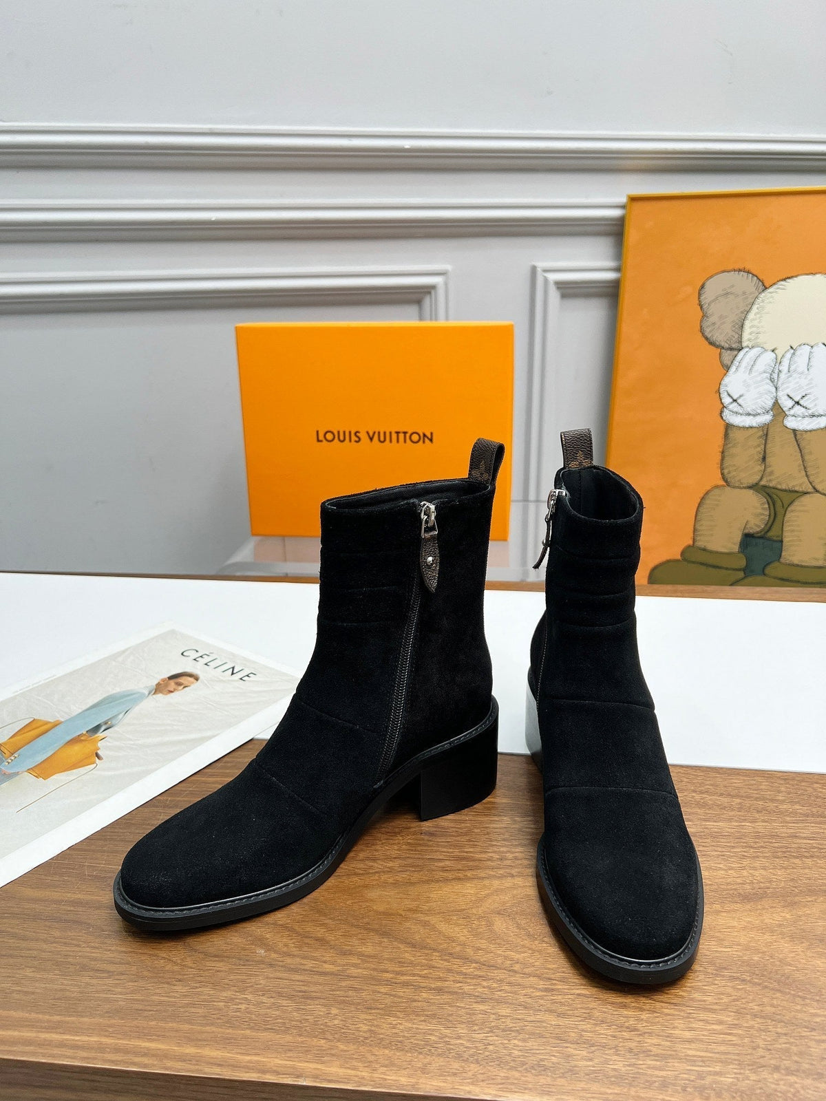 LV Jazz Boots Black Suede