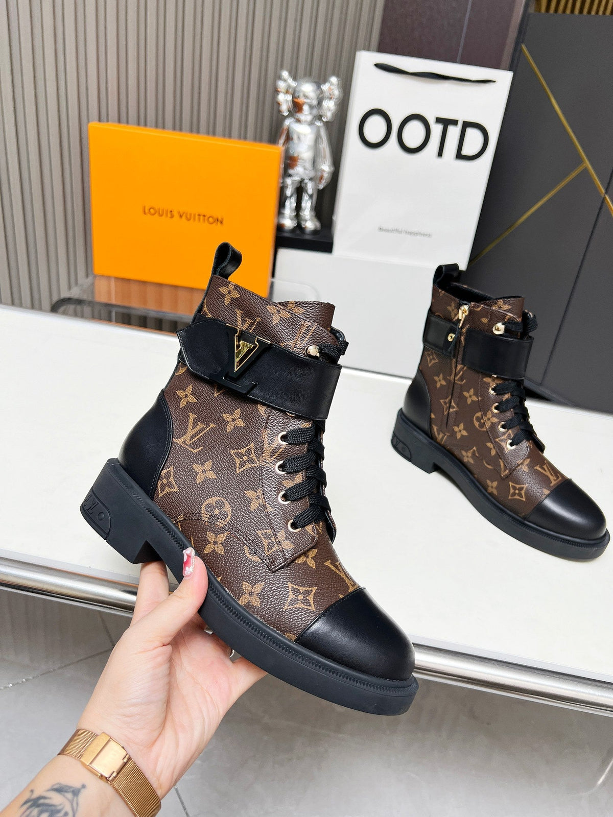 LV Citizen Boots Dark Brown Monogram Cowhide