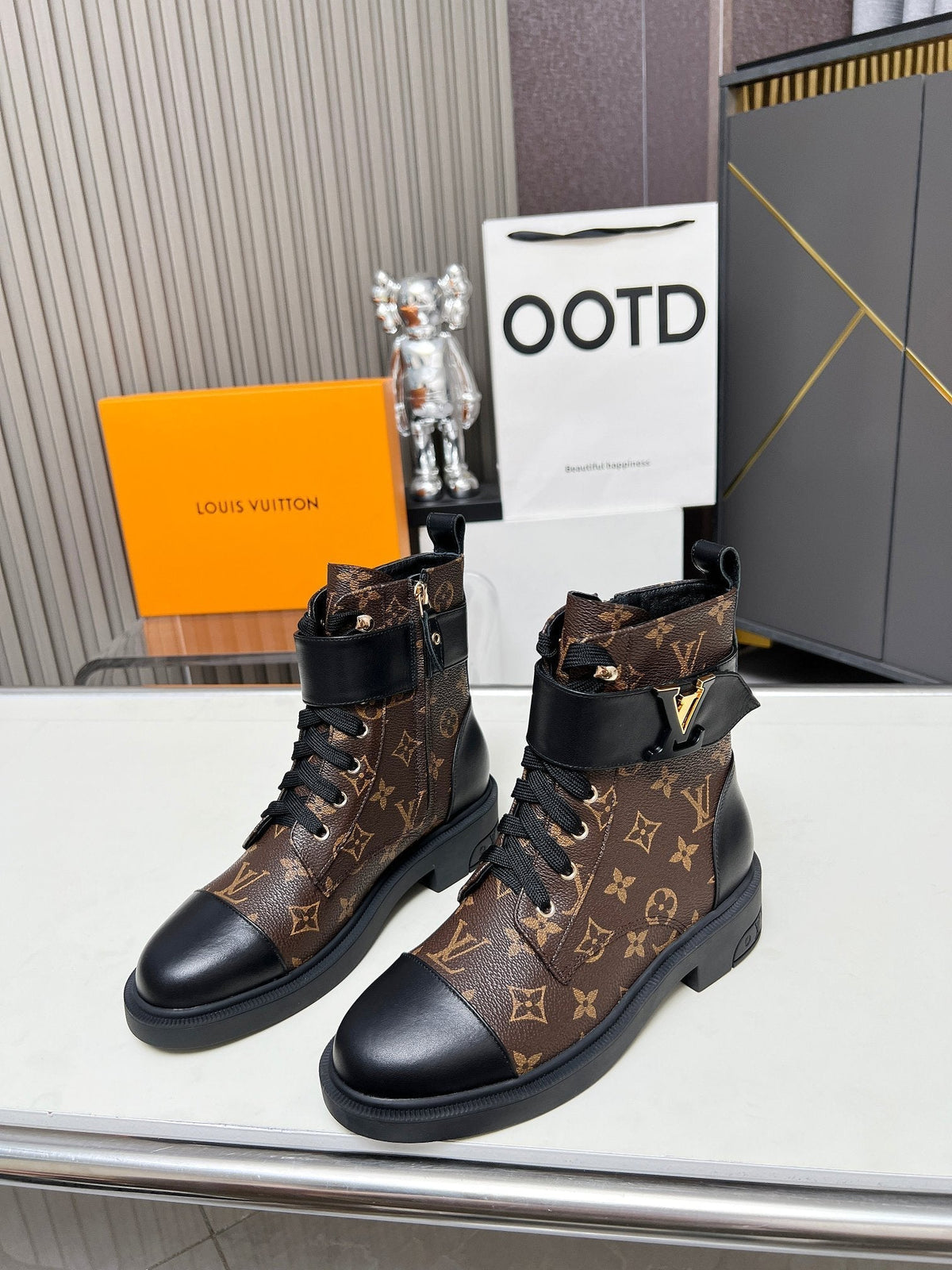LV Citizen Boots Dark Brown Monogram Cowhide