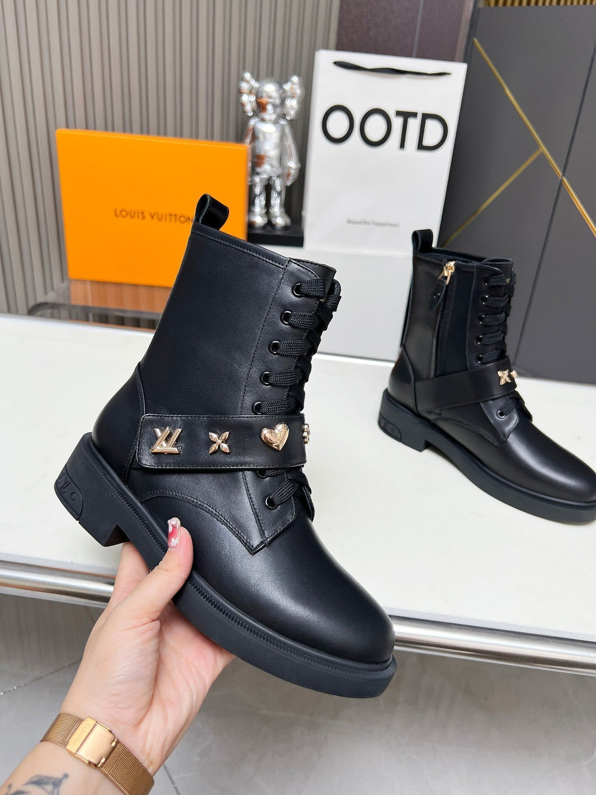 LV Citizen Boots Plain Black Calfskin
