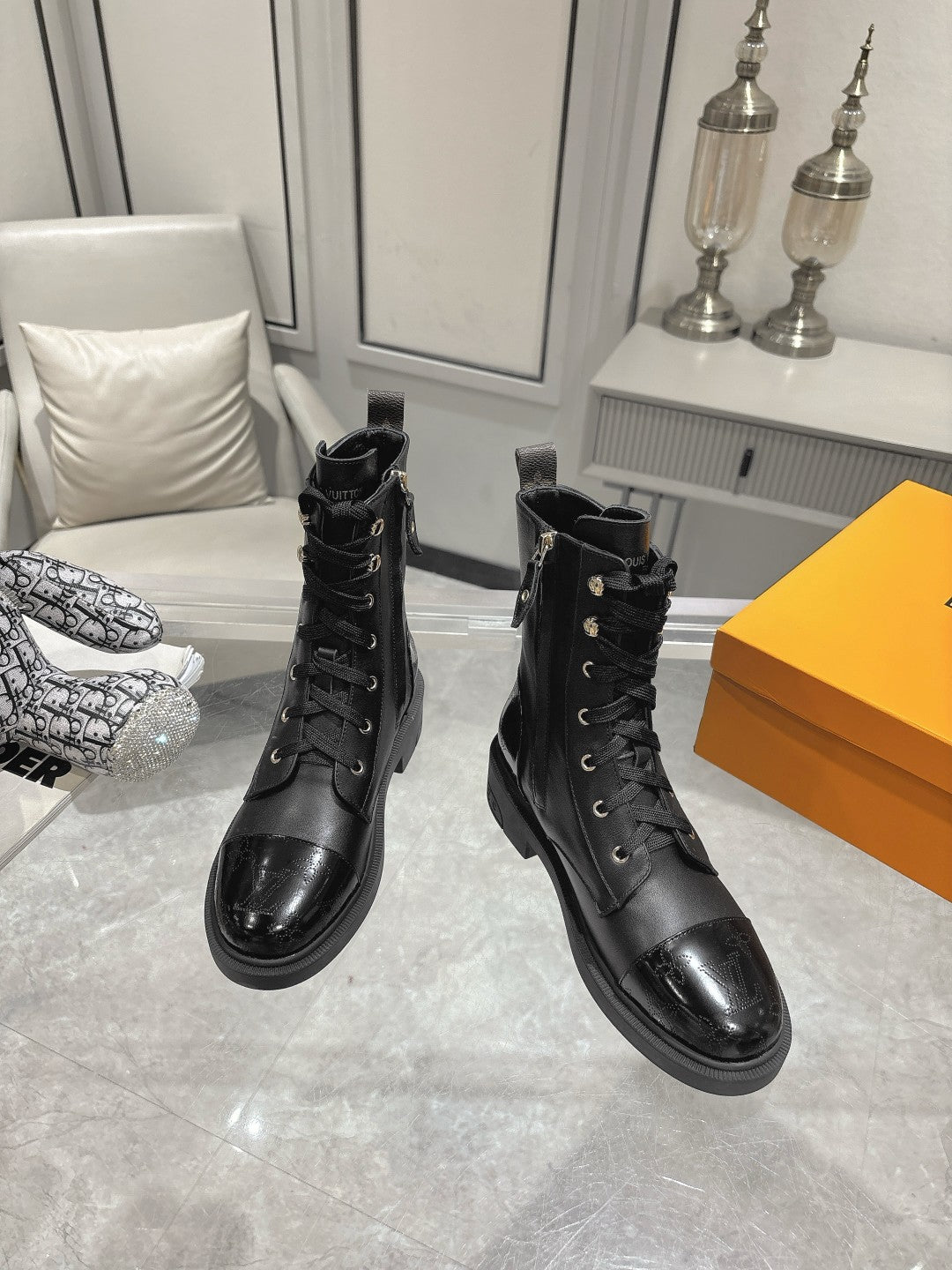 LV Citizen Flat Ranger Boot Black Cowhide