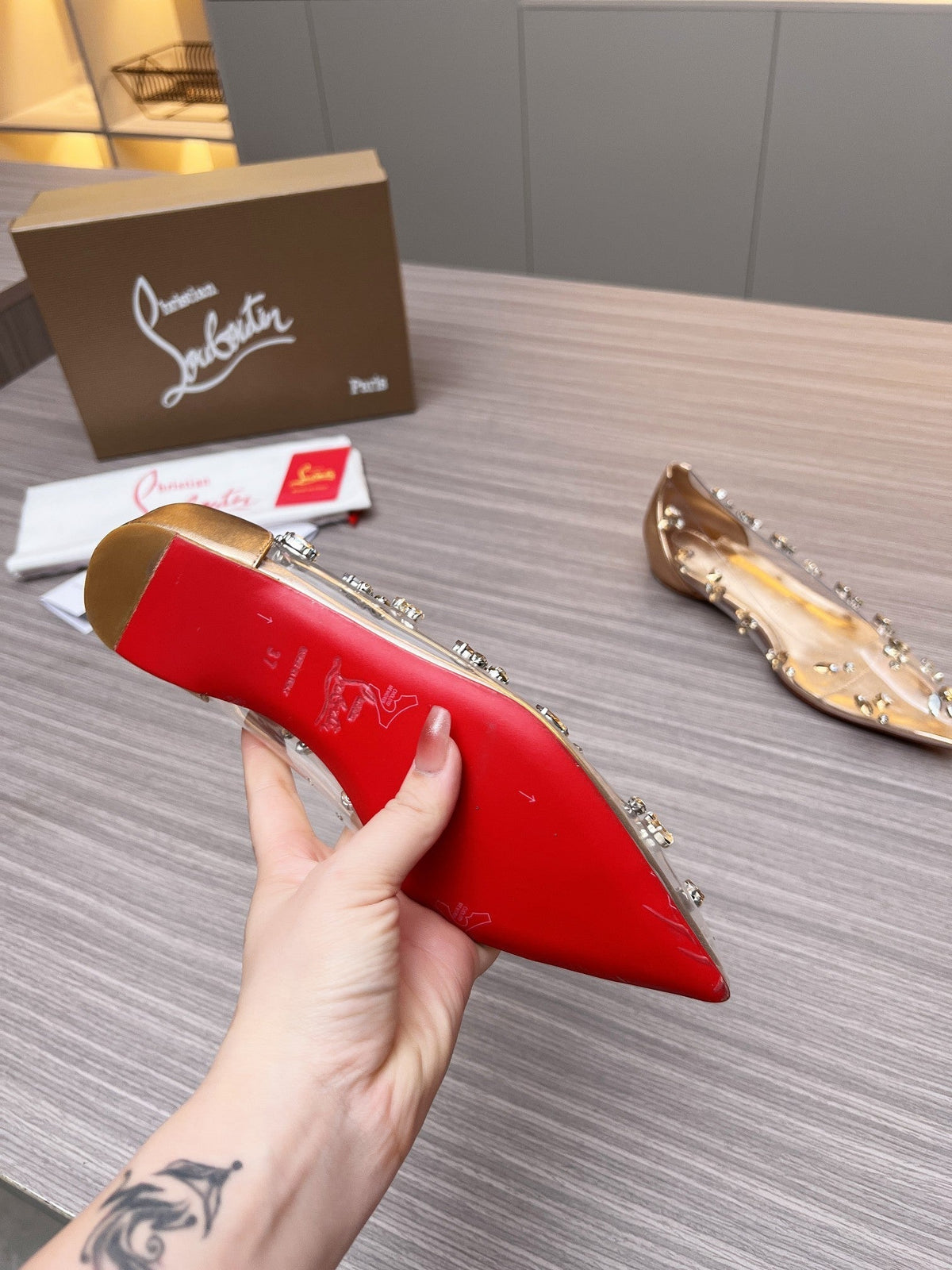 CL Ballet Flats PVC and Iridescent Nappa Leather 251049