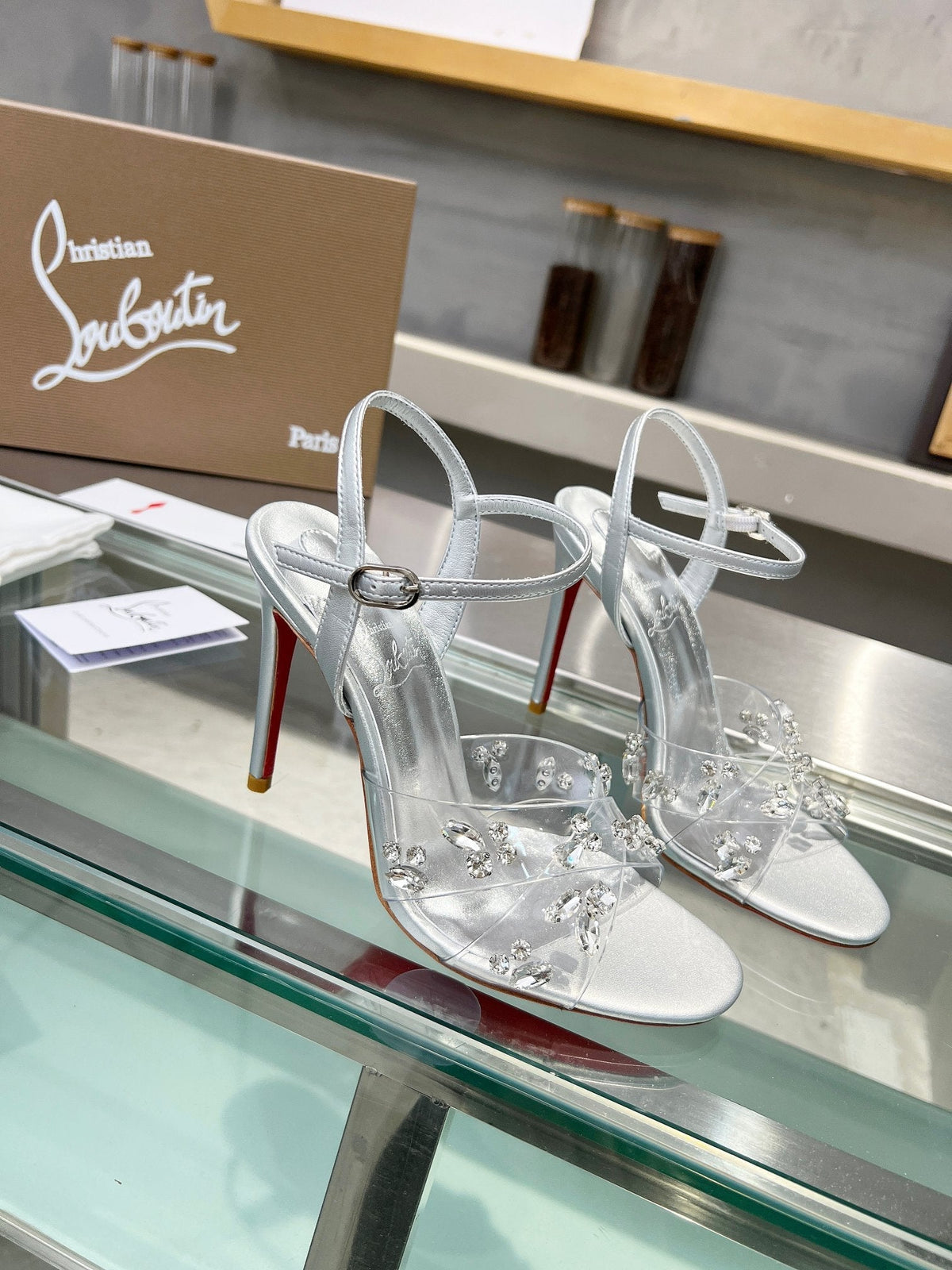 CL Degrasandal 100 Embellished PVC and Metallic Leather 251030