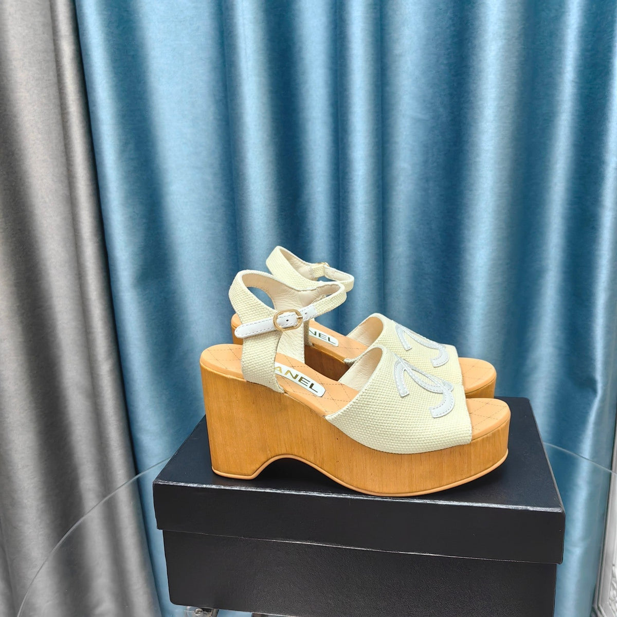 cc platform white satin