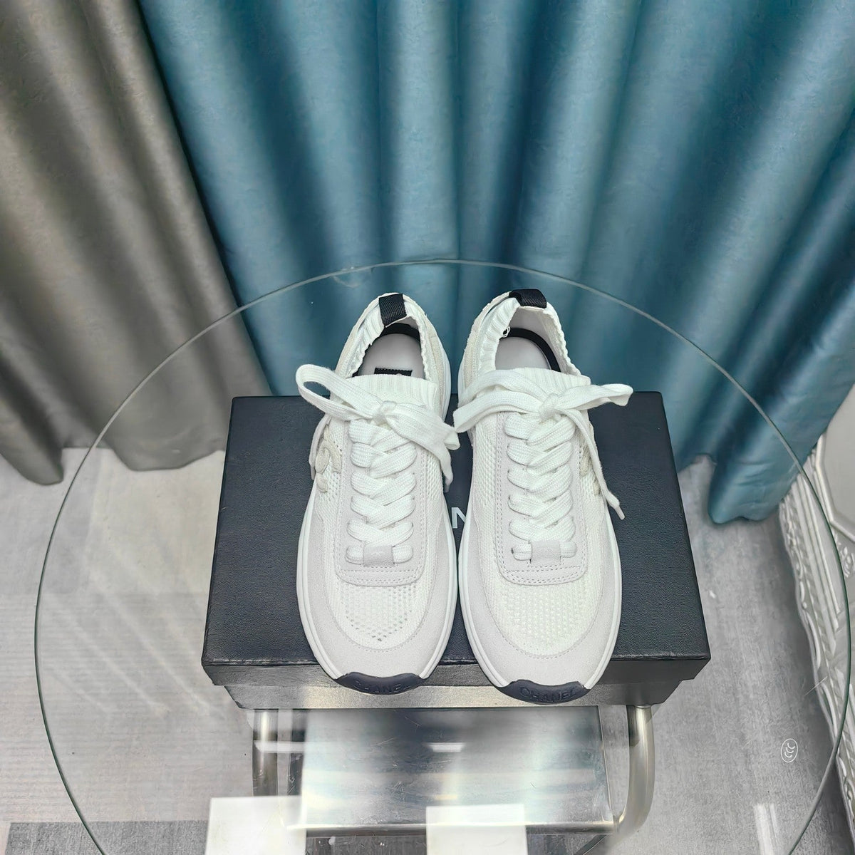 CC Sneaker White Grey Suede And Polyester Mesh Fabric
