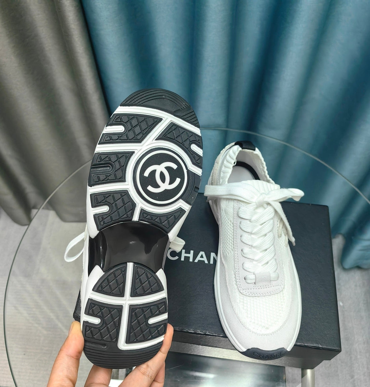 CC Sneaker White Grey Suede And Polyester Mesh Fabric
