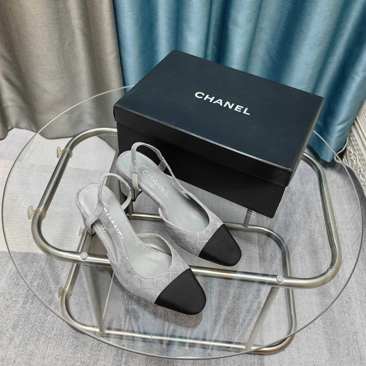 CC 25 Slingback 6.5cm Grey Suede