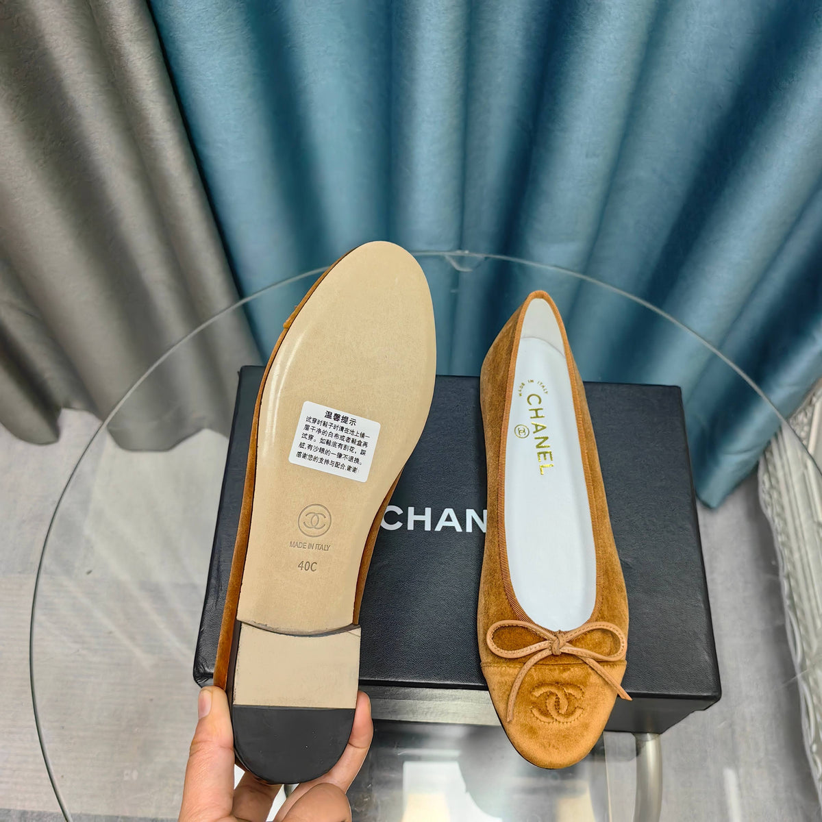 CC 25P Ballet Flat Brown Velvet