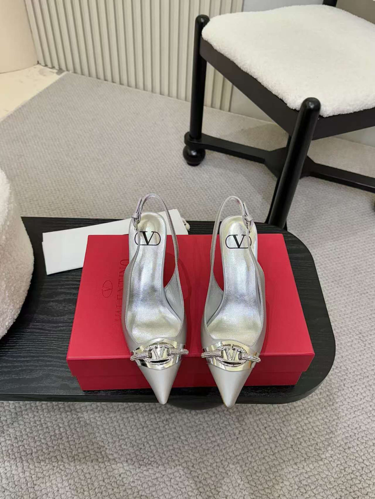 Valentino Slingback Pump High heels Silk 239562