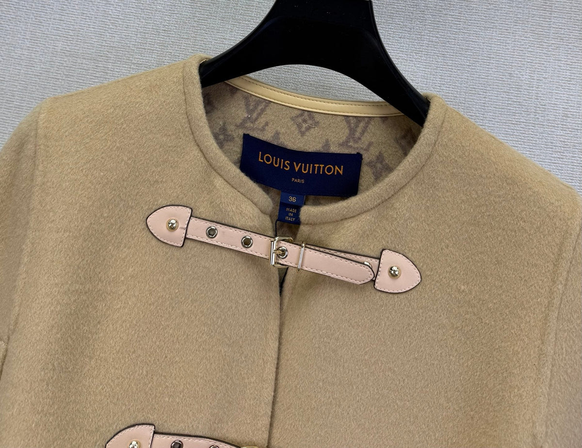 LV 25 Cape Coat Beige Wool Polyester 297092