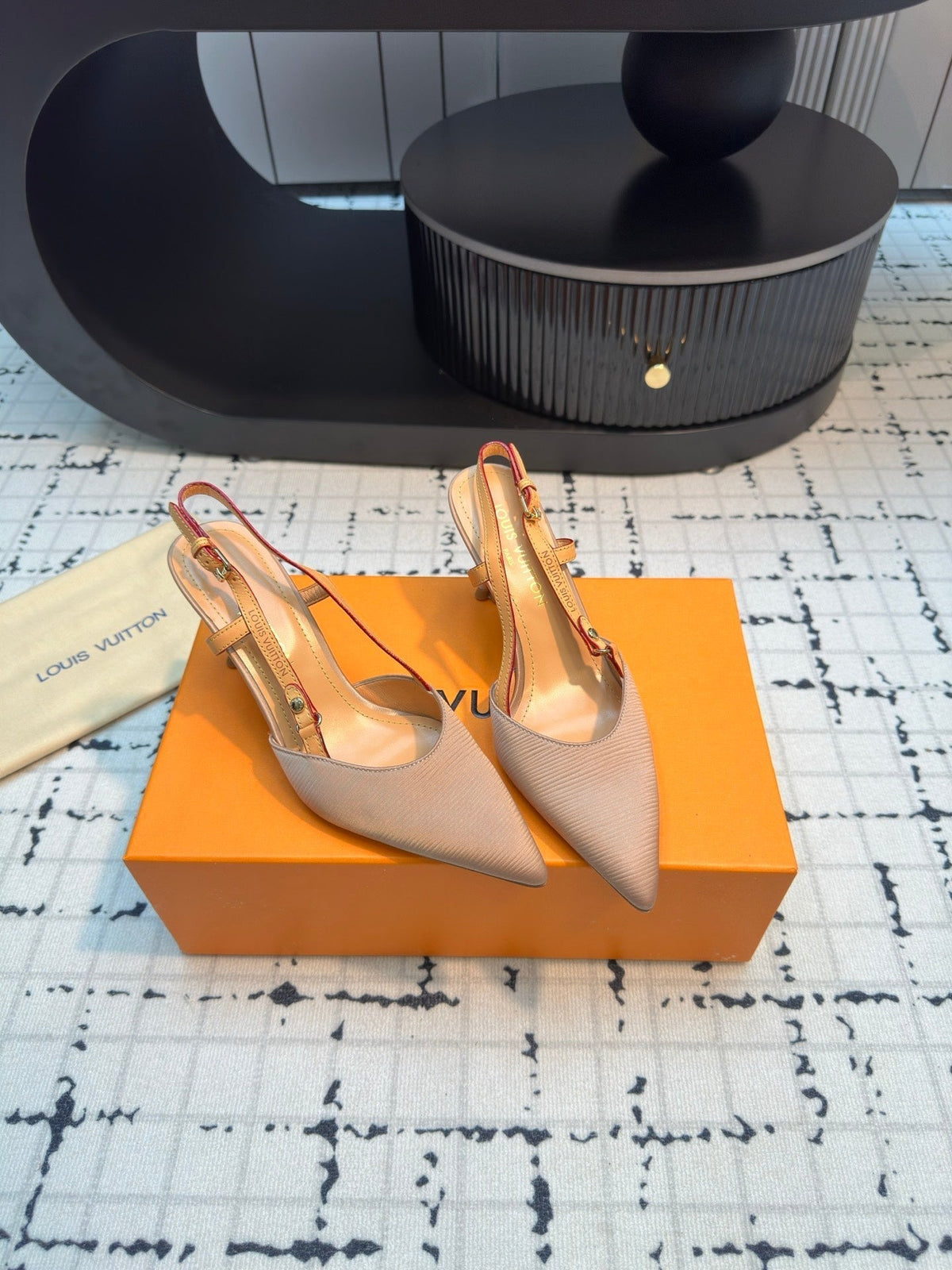 LV Blossom Slingback Pump 95mm Pastel Light Pink Lambskin