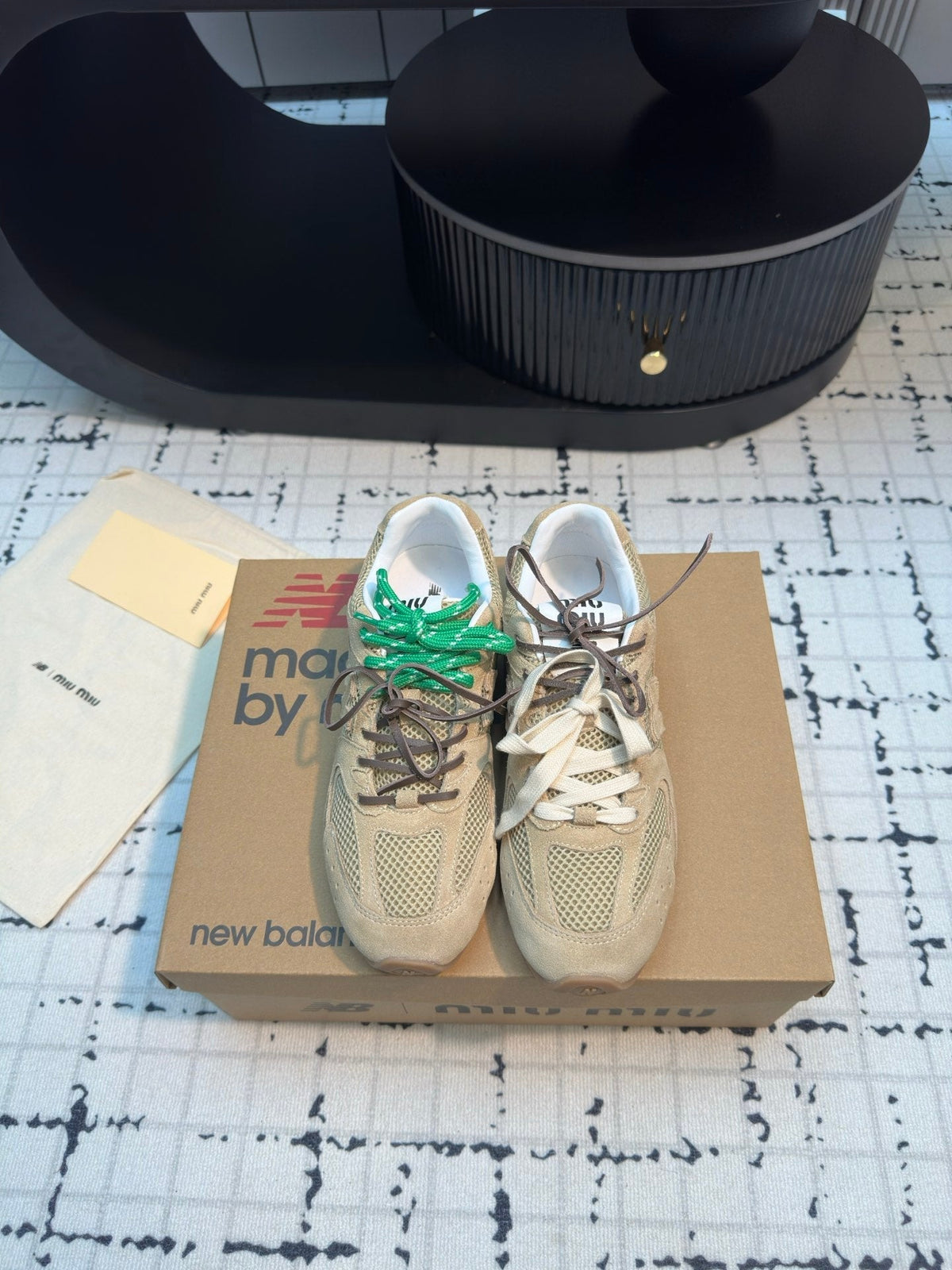 Miu Balance 530 SL Sneakers Light Brown Suede