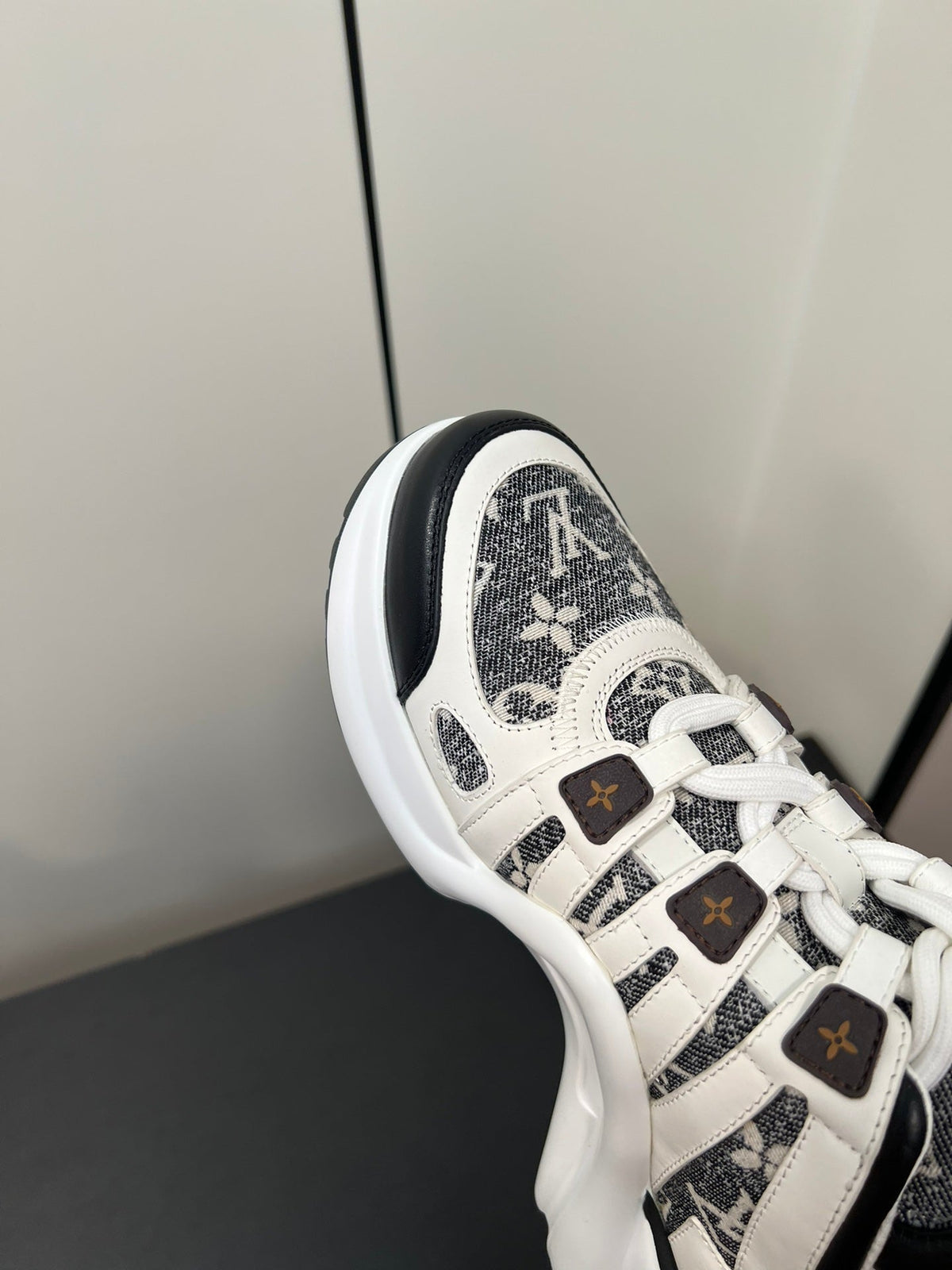 LV Archlight Sneaker 50mm White Mix Black Monogram Jacquard Fabric