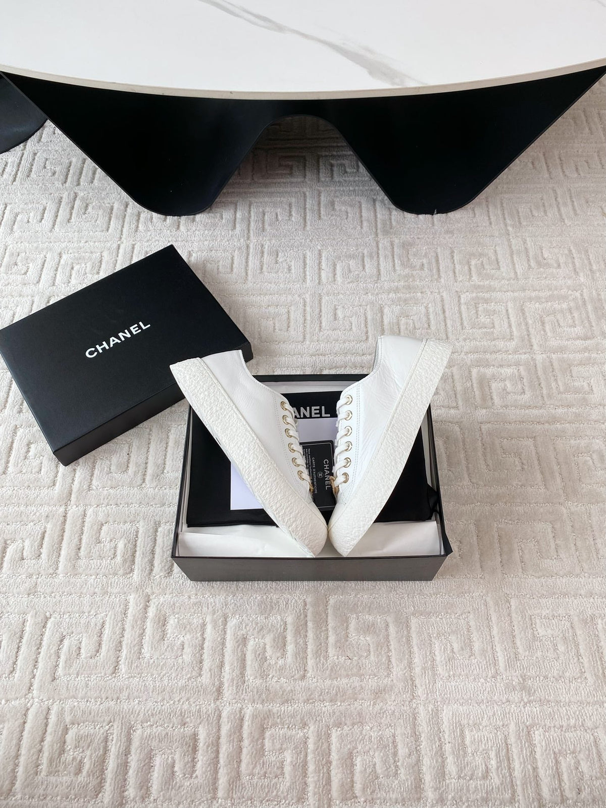 CC Low Sneaker 35mm White Wrinkled Cowhide