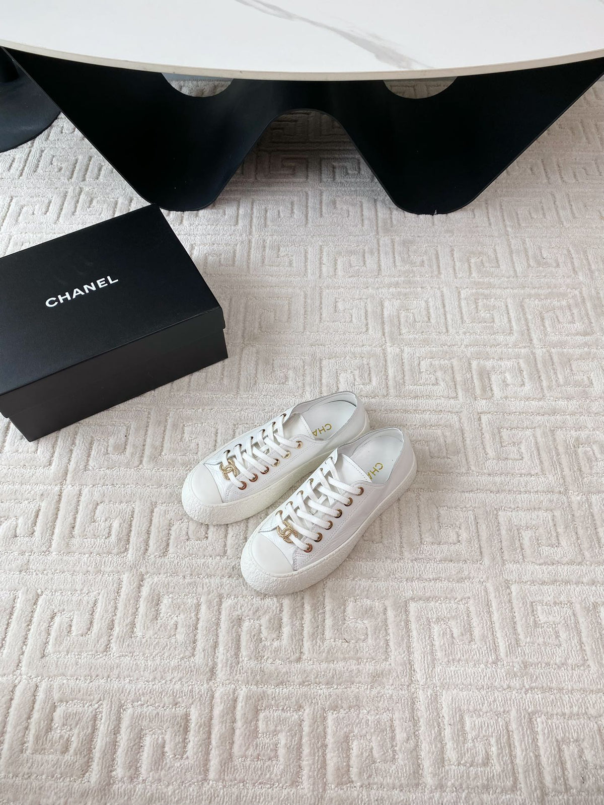 CC Low Sneaker 35mm White Wrinkled Cowhide