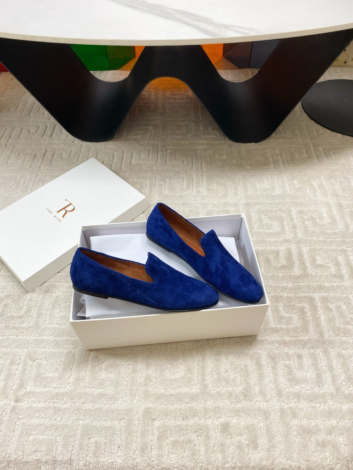 The Row 2025 Tipi Loafer Blue Suede 541527