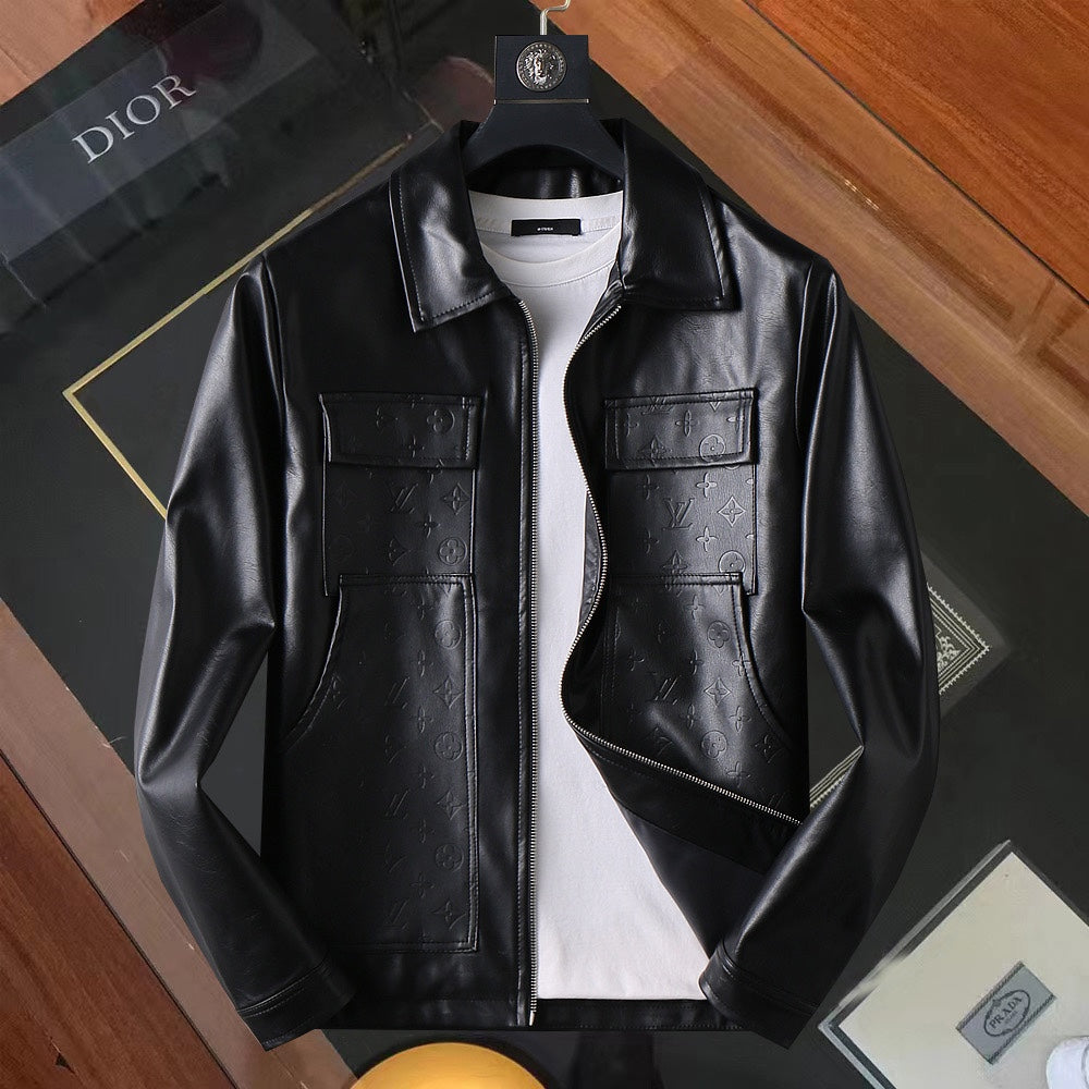 LV BLACK LAMBSKIN SHIRT JACKET 238998