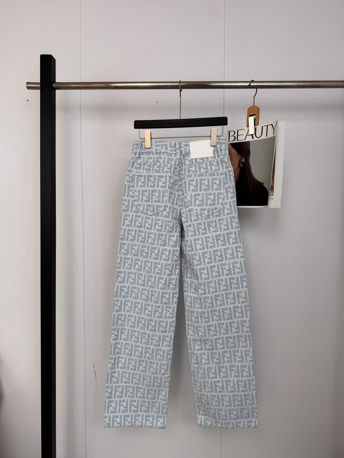 FF Light Blue Monogram Denim Jean