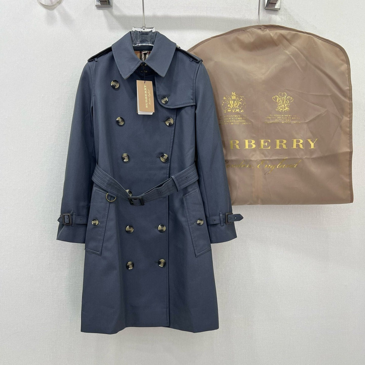 Bur 25 Long Coat Grey Blue Cotton 299471
