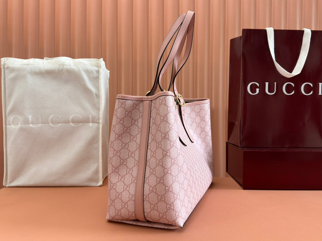 Gucci Ophidia 38cm Bag Pink Canvas 244358