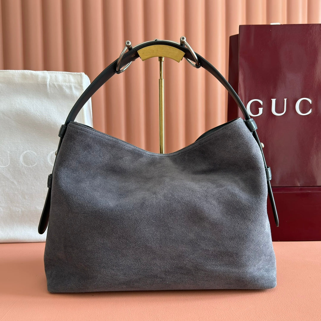 Gucci 2026 Beatrix Bag 35cm Gray Suede 277480